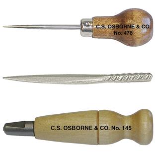 C.S Osborne Square Point Couteau avec dispositif de sécurité #77 en cuir outil de travail 