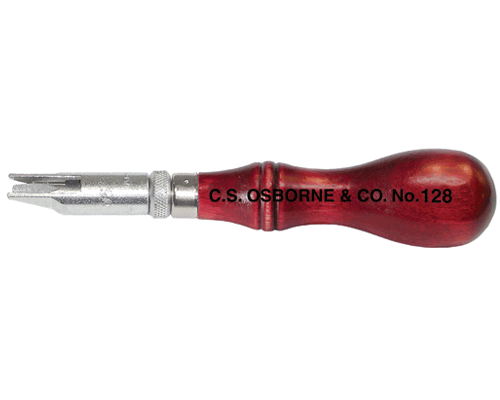 C.S Osborne Adjustable Gouge V-Shaped #128-90 Leatherwork Tool Made In USA 